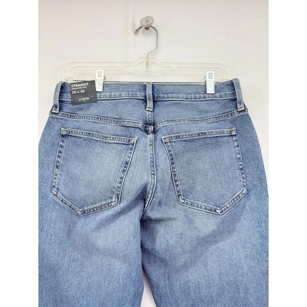 J Crew‎ Flex Straight Jeans Mens Light Blue Wash Stretch Denim Pants 28x30 NwT